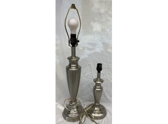 Two Nickle Brushed Lamps