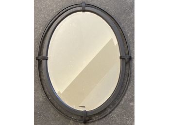 Contemporary Oval Iron Mirror