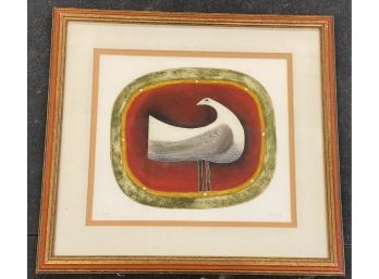 Framed Colored Etching Pencil Signed And Dated