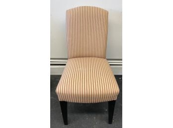 Single Tan And Red Striped Side Chair