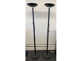 Two Black Floor Lamps