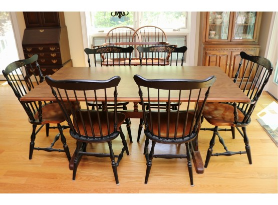 Vintage Hitchcock Arrow Back Chairs And Rockingham Dining Table