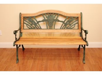 Wood And Wrought Iron Bench