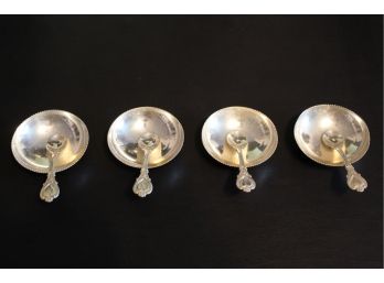 Set Of Four JWR Sterling Silver Salt Cellars And Spoons 98.93g