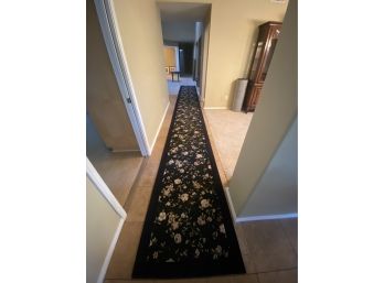 Extra Long Black Floral Runner