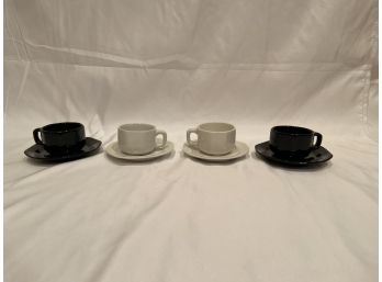 Set Of 4 Espresso Cups And Saucers