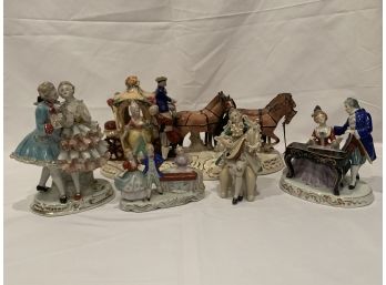 Set Of 5 Baroque Figurines Varying Scenes