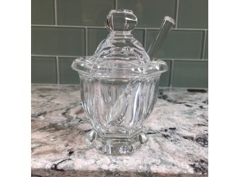 Elegant Condiment  Server By BACCARAT Including Signed Baccarat Spoon - Beautiful Piece - Made In France