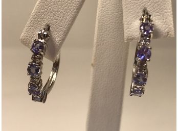 Fabulous Sterling Silver / 925 & Pale Amethyst Earrings & White Topaz - VERY Elegant Pair - Pretty Pair