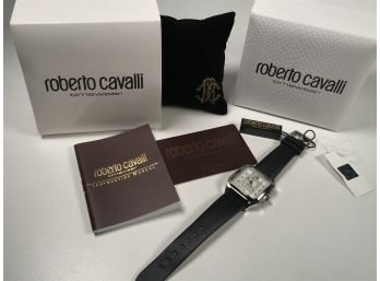 Fabulous Brand New ROBERTO CAVALLI Unisex Watch With Leather Strap - Paid $695 - Box , Card & Booklet - NEW !