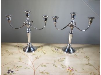 Gorgeous Pair Vintage STERLING SILVER Candlebras By International - Rare Convertible Style - See Listing