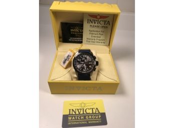 Fantastic INVICTA AVIATOR Pilots Watch - Brand New - Blue Nylon & Leather Strap - Paid $695 Tag & Booklet