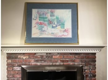 Very Large Watercolor - Signed PETERS - Nicely Framed - Soft Colors - Beautiful Piece