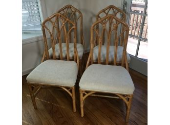 Set Of Four (4) Fantastic Rattan / Wicker Chairs By HENRY LINK - Best Of The Best  - Four Chairs One Bid !