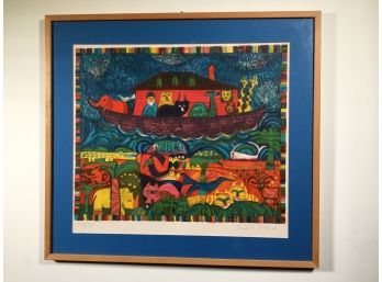 Fantastic Vintage JUDITH BLEDSOE - Noahs Ark - Signed & Numbered Print - 167/375  - Collectors Guild NYC