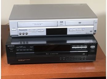 Panasonic VHS/DVD Combo Unit -  PV-D4744S & Sony 5 Disc CD Changer CDP-C265 - Both In Working Order