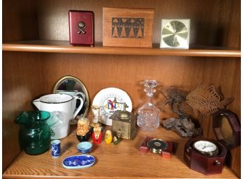 Interesting Lot Of Assorted Items - Crystal Decanter, Brass Coffee Grinder - Russian Dolls - Much More