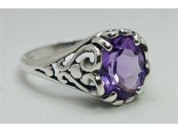 Beautiful Vintage Victorian Style Tested Tanzanite Ring In Sterling Silver