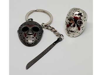 Friday The 13th Jason Ring & Keychain Lot