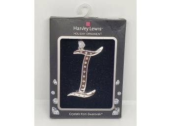 Harvey Lewis Letter I Holiday Ornament With Swarovski Crystals