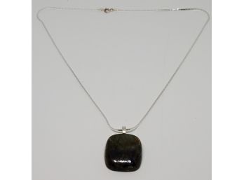 Beautiful Labradite Pendant With Sterling Chain