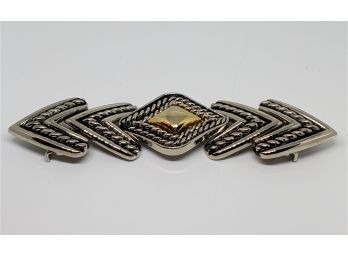 Incredible Vintage Dame Belt Buckle In Silver & Gold Tone