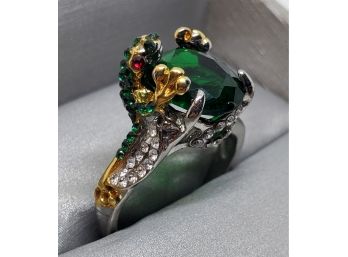 Cute Multi Color Frog Ring