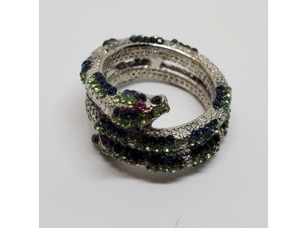 Cute Snake Ring With Multi Color Faux Stones