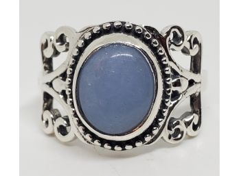 Mexican Angelite Ring In Sterling Silver