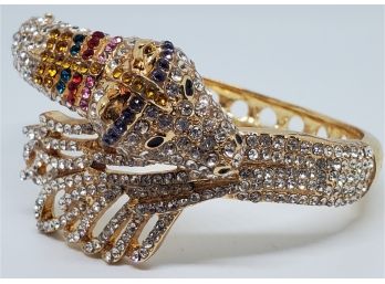 Nice Hinged Giraffe Bracelet In Austrian Crystals