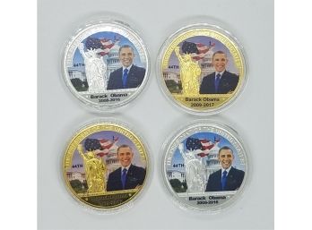 Set Of 4 NEW Barack Obama Commemorative Coins