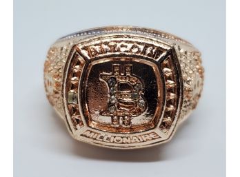 Really Cool Bitcoin Ring In Rose Gold Tone