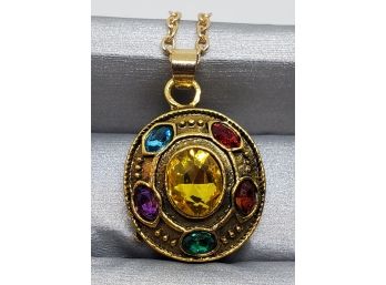 Avengers Infinity Stones Pendant Necklace In Gold Tone