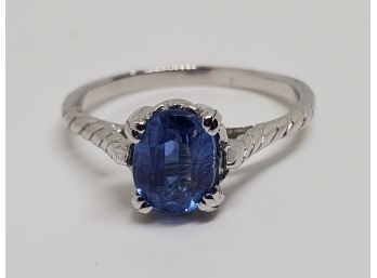 Blue Kyanite, Rhodium Over Sterling Ring