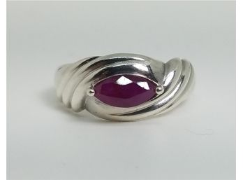 Gorgeous Vintage Tested Ruby Ring In Sterling Silver ~ Crown Hallmark ~ Sheffield England