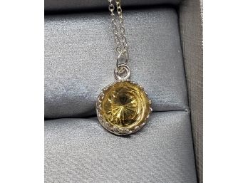 Citrine Octillion Pendant Necklace In Sterling