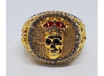 Awesome King Skull Ring In Gold & Silver Tone