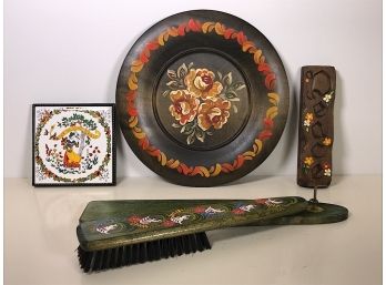 Handpainted Plate Wall Hanging Brush & More