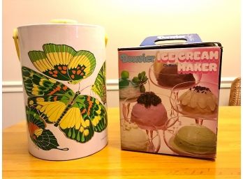 Ice Cream Maker & Vintage Ice Bucket
