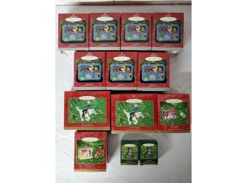 Thirteen Hallmark Keepsake Super Hero And Western Christmas Ornaments