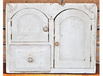 Folksy Antique Three Door Cupboard With A Great Look & Patina