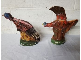 Two Limited Edition Wild Turkey Bourbon Whiskey Decanters No. 3, No. 7