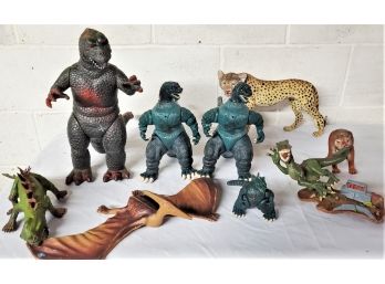 Big Lot Of Dinasour And Godzilla Lot Of Play Toys Plastic