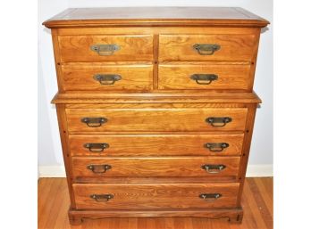 Lovely Mission Style Link Taylor Countryside Eight Drawer Oak Chest Of Drawers