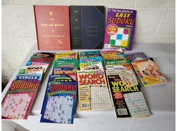 Big Lot Of Puzzle, Suduko, Books, Two Great Hardback Pop Up Books On Phobias Nightmares