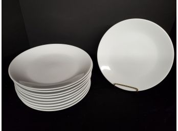 One Dozen Sant Andrea Royal Porcelain Plain White 10 Inch Dinner Plates