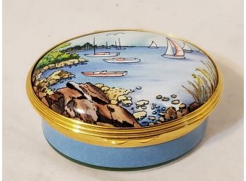 2003 Tiffany & Co Exclusive Design MMC Capital Halcyon Days Enamel England Mini Seascape Trinket Box