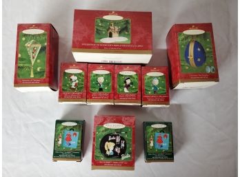 Big Lot Of Hallmark Keepsake Christmas Ornaments Charlie Brown, Barbie And Larger Ornaments