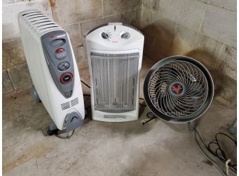 Lot Of 3 , Vornado Hesvy Duty Fan, Delonhi Heater & Sunbeam Heater All Work