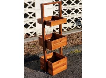 Three Tier Cedar(?) Wood Storage Stand